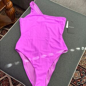 Fabletics Vibrant Pink One-Shoulder Swimsuit